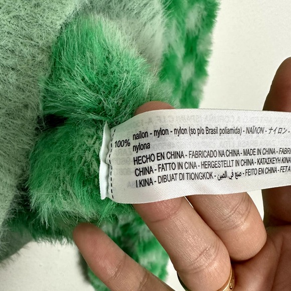 ZARA Green Check Fluffy Knit Crew Neck Cropped Sweater Size Medium - Picture 7 of 7